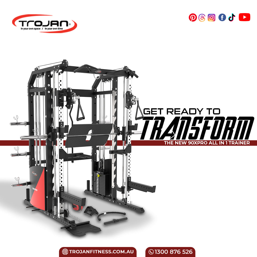 All in One Trainer 90XPRO Smith Functional Trainer 1:1 & 2:1 Cable Ratio + Leg Press NEW